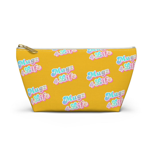 Mugz4Life Logo Brand Design in Groovy Yellow, Accessory Pouch w T-bottom